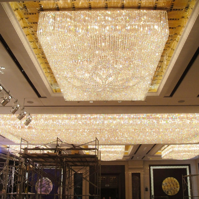 Meeting room ceiling modern low ceiling mounted Led crystal lamp chandelier