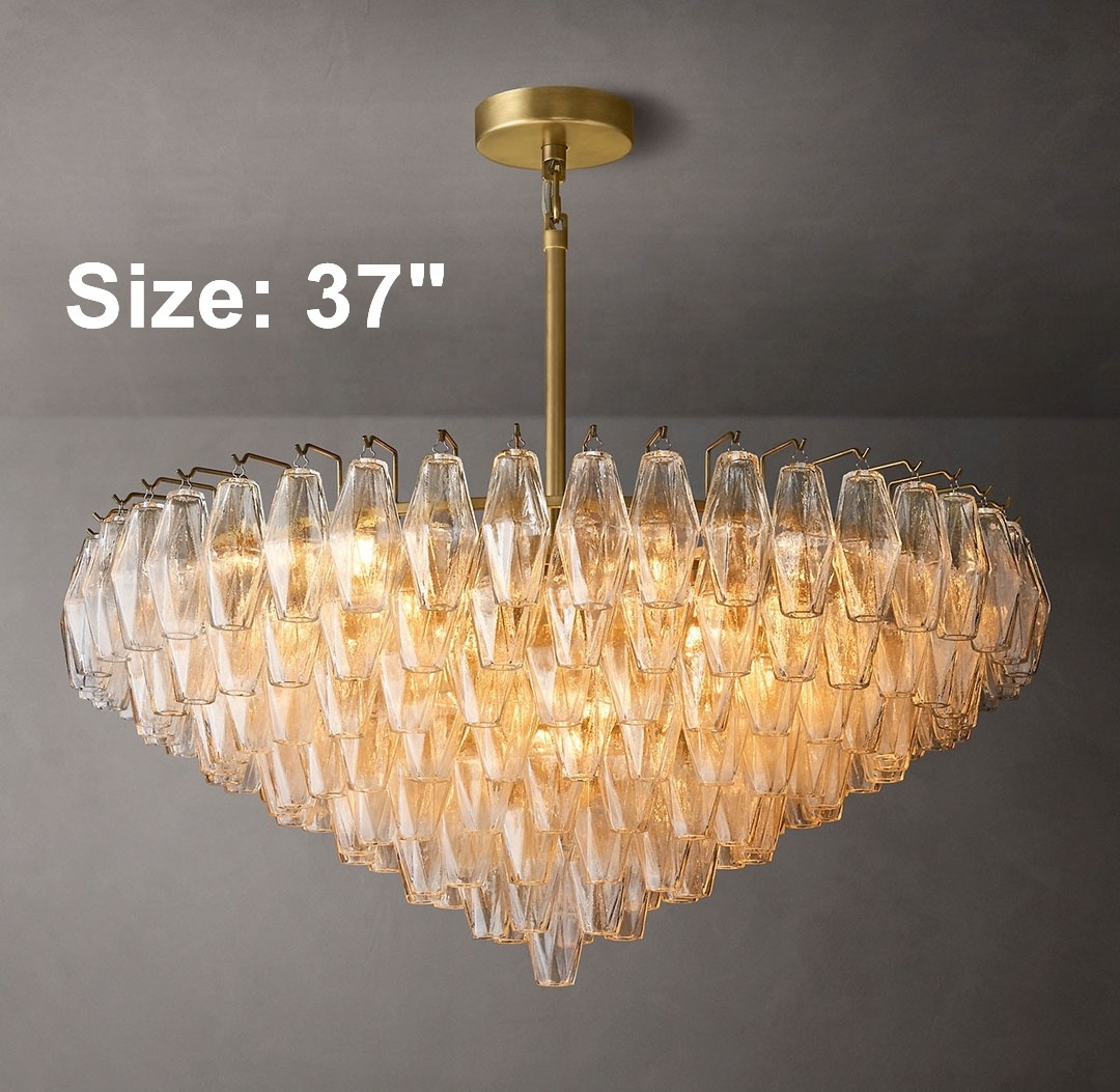 Modern Glass Chandelier Indoor Light Home Round Gold Hanging Chandelier Pendant Light For Living Room