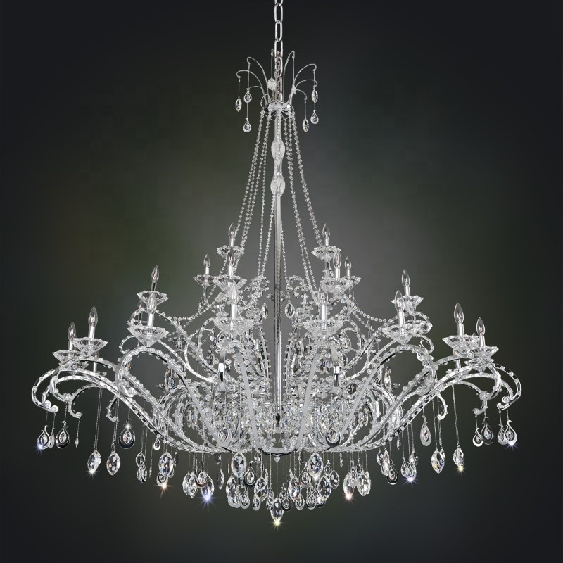 Luxury Large K9 Crystal Chandelier Hotel Wedding Banquet Foyer Lighting Fixture