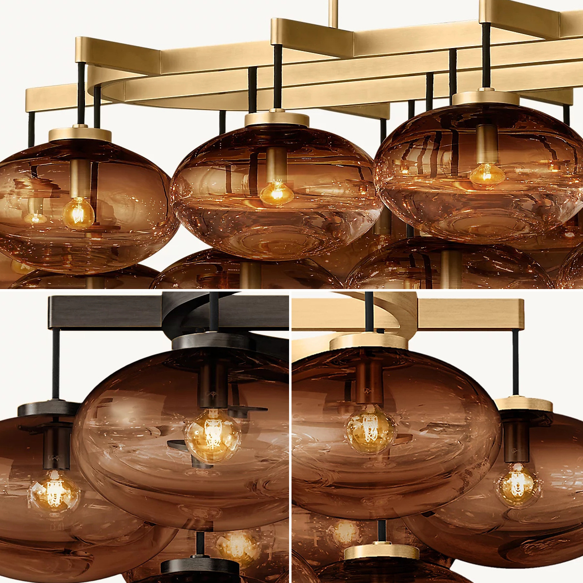 Industrial Style Oval glass ball lampshade Chandelier Ceiling Light Fixture For Living Dining Room Bedroom Kitchen Island Foyer