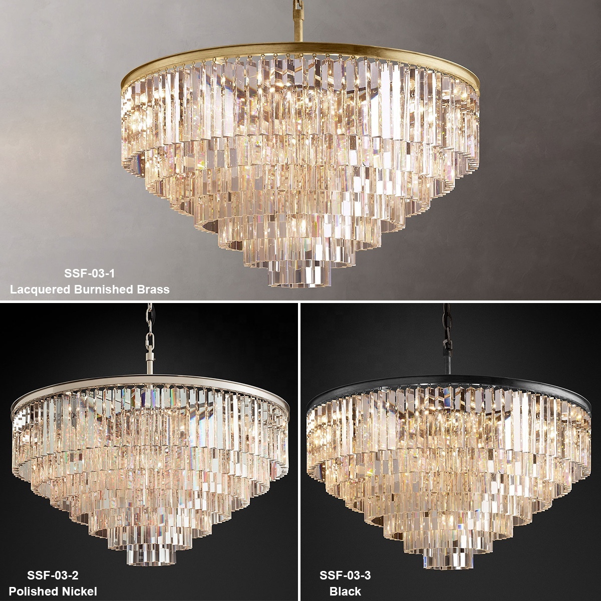 Modern American Crystal Glass Rod Pendants Chandelier Lighting Fixture For Living Room Dining Room Kitchen Island Foyer Lobby