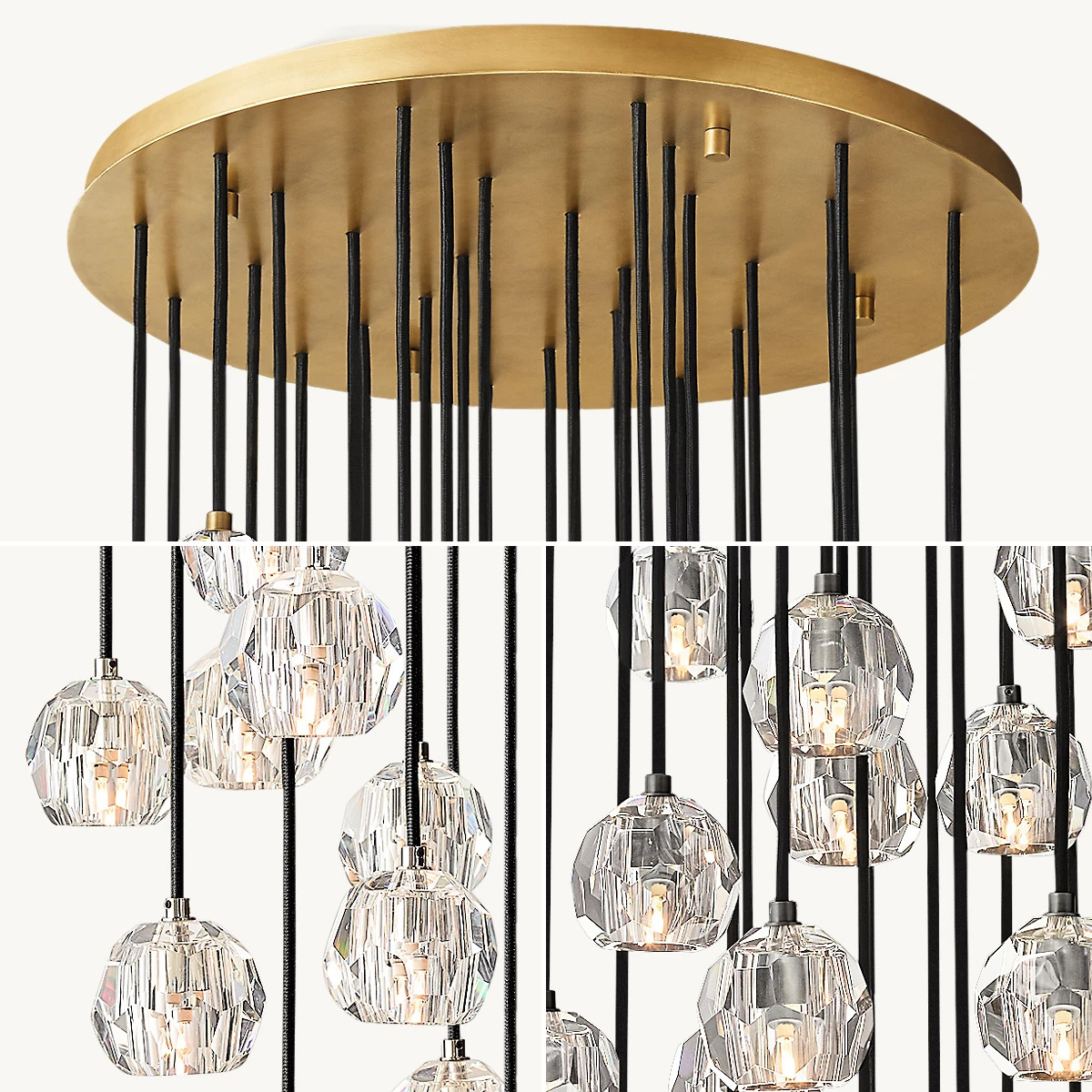 Modern Crystal Molecular Pendants Chandelier Ceiling Lighting Fixture For Living Dining Room Bedroom Kitchen Island Foyer Lobby