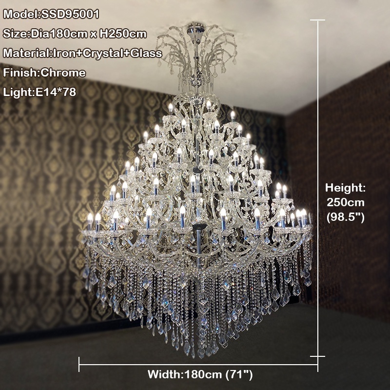 wedding decoration large crystal chandelier luxury candle maria theresa crystal chandelier