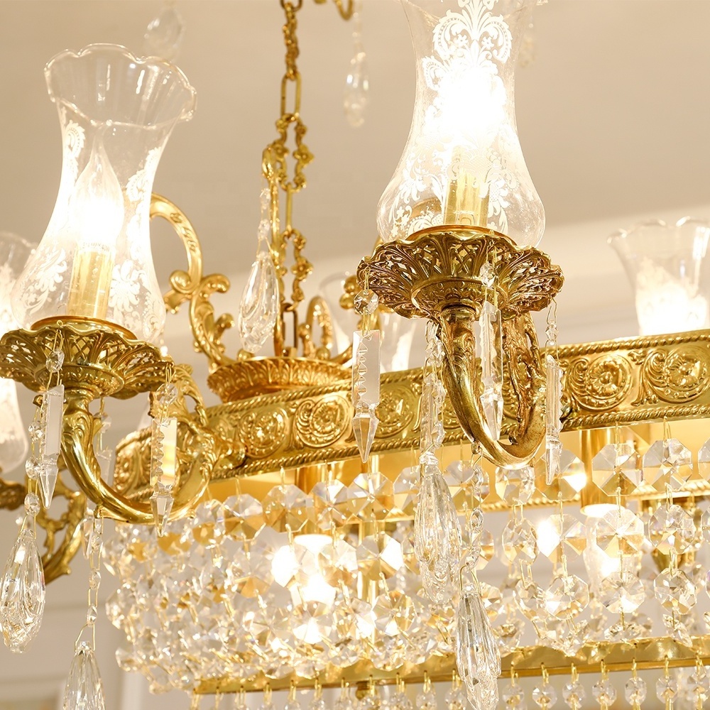 antique brass crystal lighting hallway pendant lamp rectangular dining room chandelier for restaurants