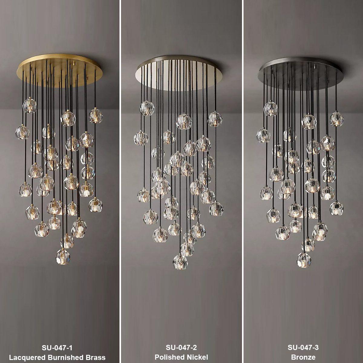 Modern Crystal Molecular Pendants Chandelier Ceiling Lighting Fixture For Living Dining Room Bedroom Kitchen Island Foyer Lobby