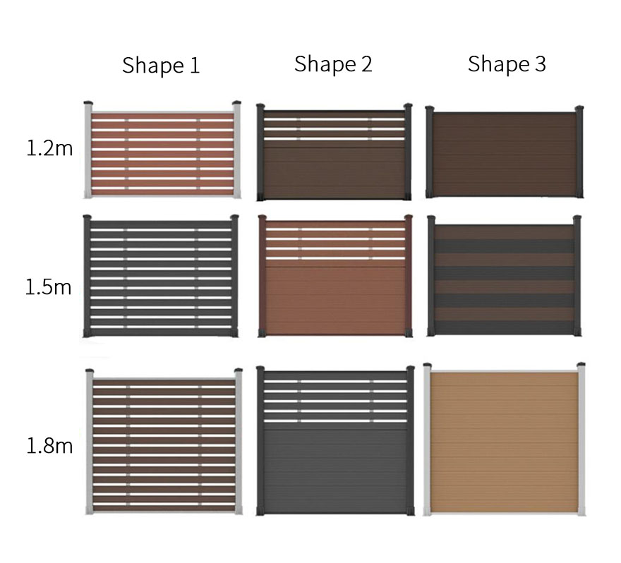 wpc slat fence, wpc fence shenzhen yyayuyuan decoration materials, waterproof outdoor wood plastic composite wpc fenc