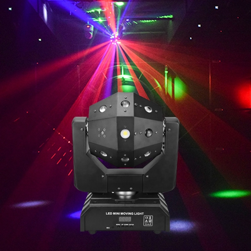 16X5W Led Beam Red Green Laser Led Strobe 3 IN 1 Moving Light Led Football Unlimited Rotate Stage Lighting DJ Club Bar Lamp