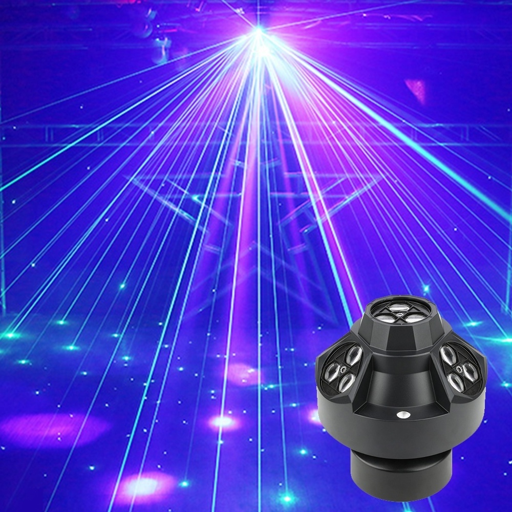 DJ Led RBG Beam Green Laser White Led Strobe 3 Effect IN 1 Party Disco Light Unlimited Rotate Stage Lighting Bar Club KTV Lamp