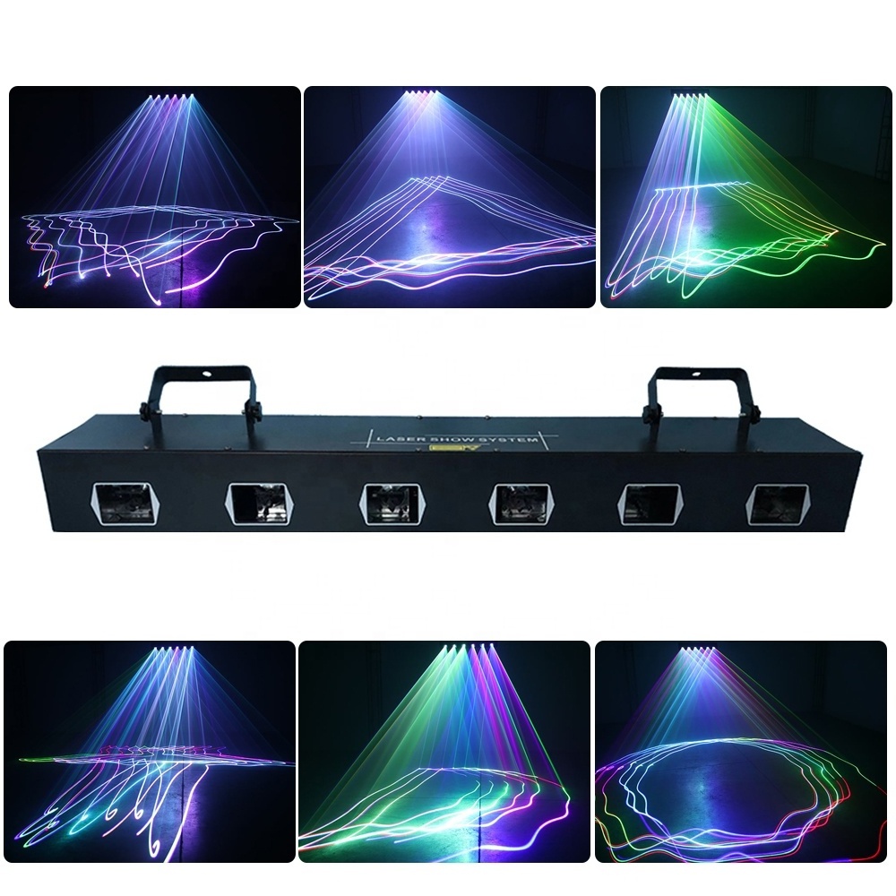 Long Batten Bar Light 6 Holes RGB 3 IN 1 Beam Line Scan Laser Stage Lighting DMX 512 Control Disco DJ Club Lamp