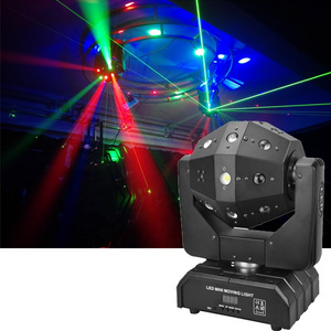 16X5W Led Beam Red Green Laser Led Strobe 3 IN 1 Moving Light Led Football Unlimited Rotate Stage Lighting DJ Club Bar Lamp