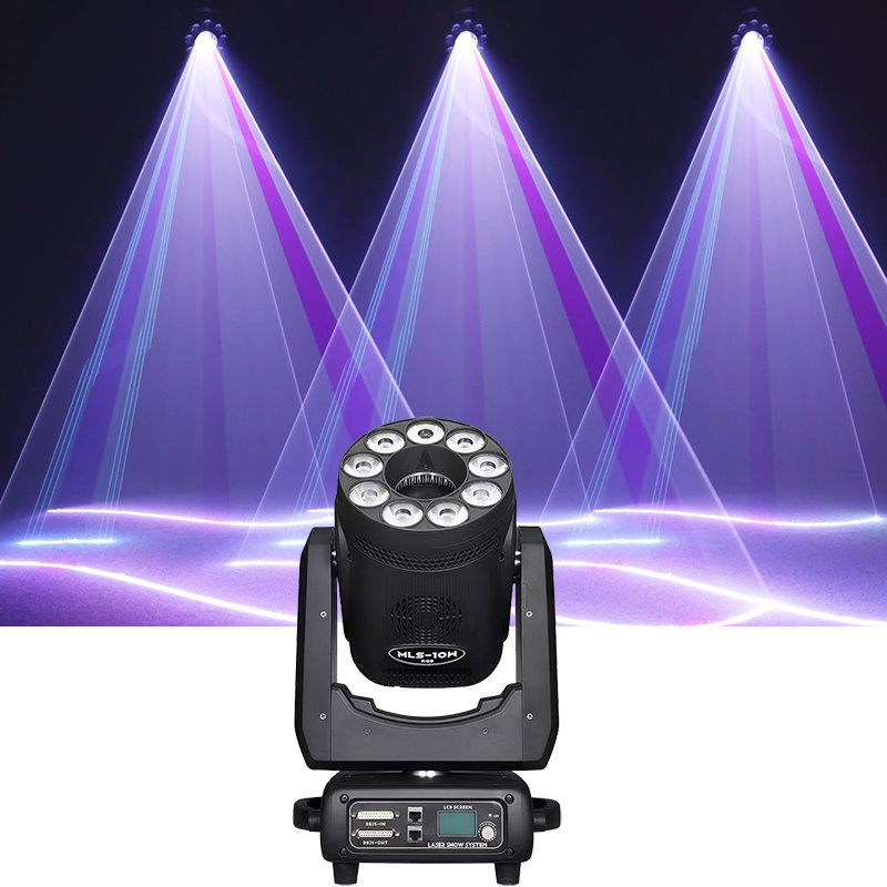 Professional Stage Lighting 10W RGB Laser Moving Light LIne Animation Scanner Lazer Disco DJ Holiday Wedding Party Lamp