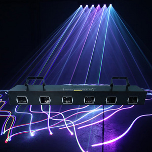 Long Batten Bar Light 6 Holes RGB 3 IN 1 Beam Line Scan Laser Stage Lighting DMX 512 Control Disco DJ Club Lamp