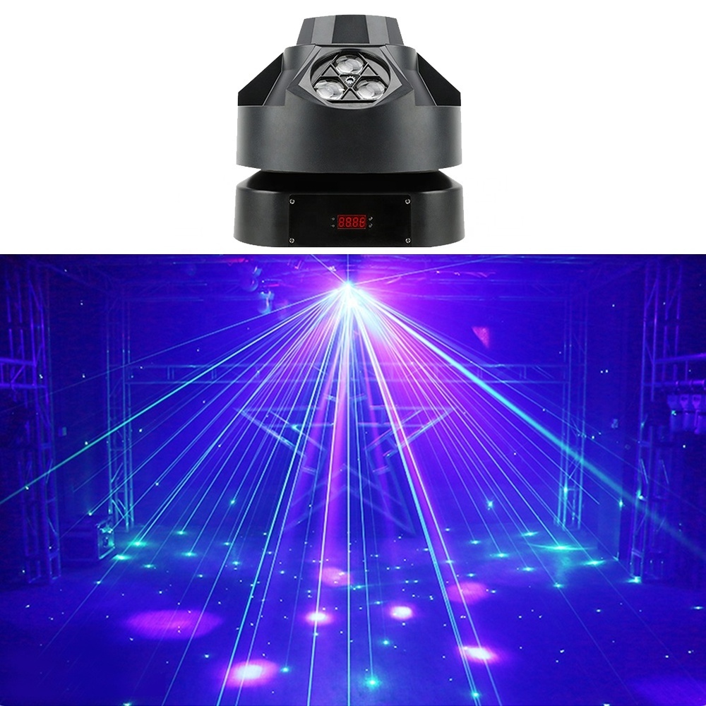 DJ Led RBG Beam Green Laser White Led Strobe 3 Effect IN 1 Party Disco Light Unlimited Rotate Stage Lighting Bar Club KTV Lamp