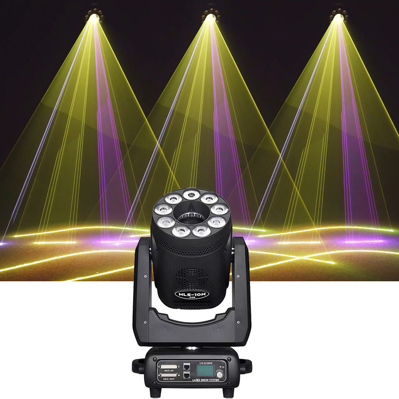 Professional Stage Lighting 10W RGB Laser Moving Light LIne Animation Scanner Lazer Disco DJ Holiday Wedding Party Lamp