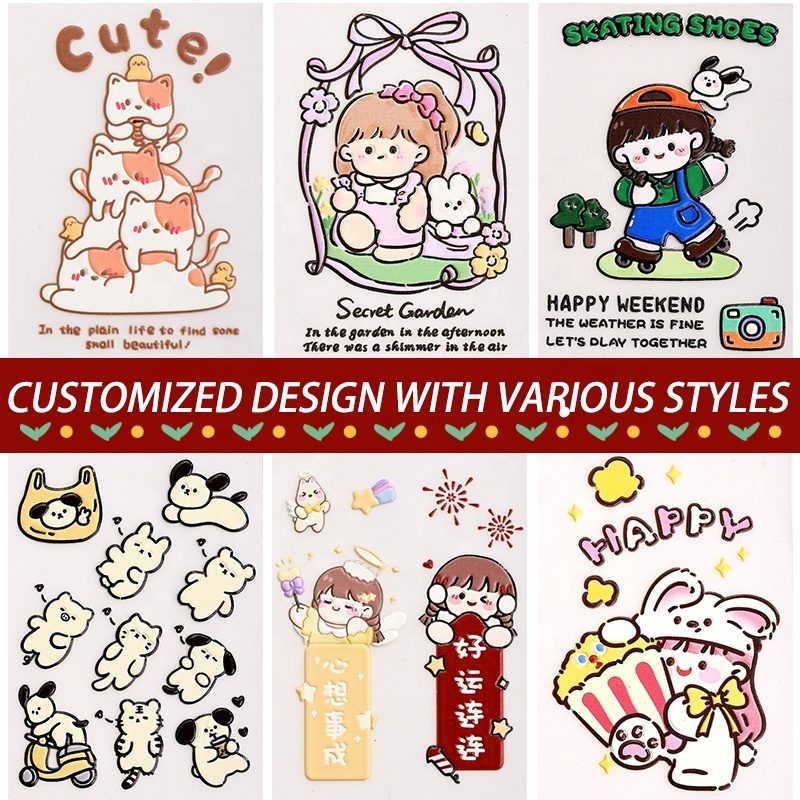 Cartoon Anime Mirror 3D Anime Stickers Lenticular Motion Laptop Stickers Wall Decor Custom Anime Car PlannerStickers For Gifts