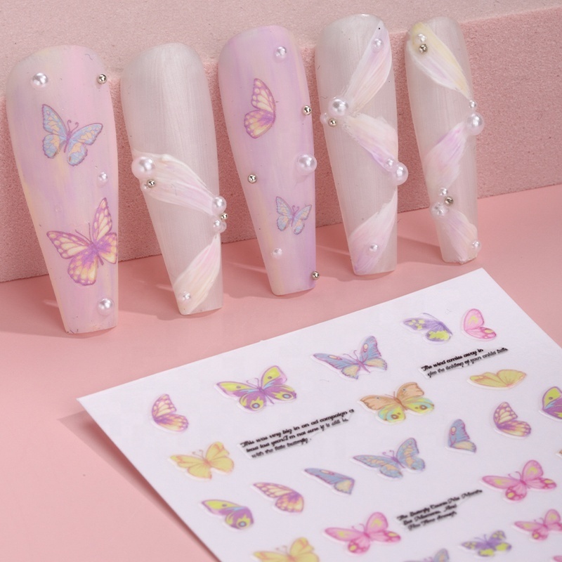 3d nail art Commonly used Love Fragmented Flower butterfly Bird Design easy DIY sticker decal