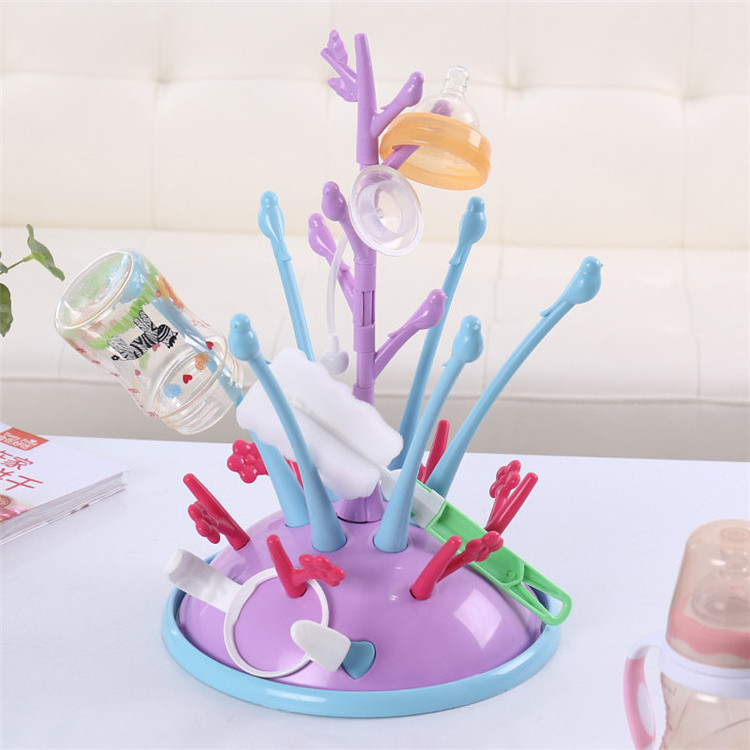 Portable Baby Bottles Drying Rack Drying Bottle Holder Tree Shape Infant Pacifier Nipple Feeding Cups Cleaning Dryer