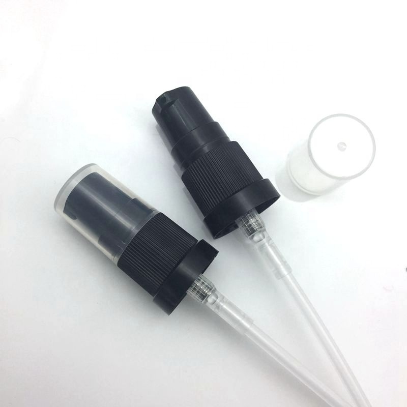 18/415 essential oil cosmetic dispenser pump black plastic treatment pump lotion pump for glass bottle