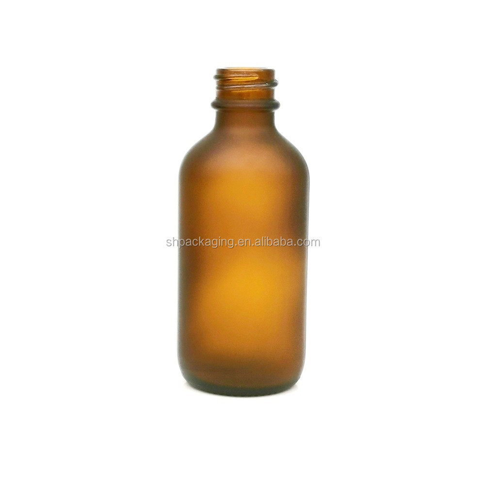 boston round frosted amber glass spray bottle 60ml bamboo fine mist spray bottles with 0.4cc big discharge 20/400 bamboo spray