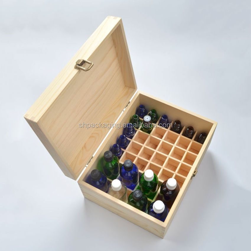 Stock and wholesale 38 grid storage container 15ml 100ml essential oil dropper bottles packaging wood box large wooden box