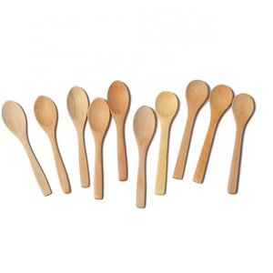 small beech wooden spoon customized logo ice cream wooden spoons honey child jam wooden medicine spoon