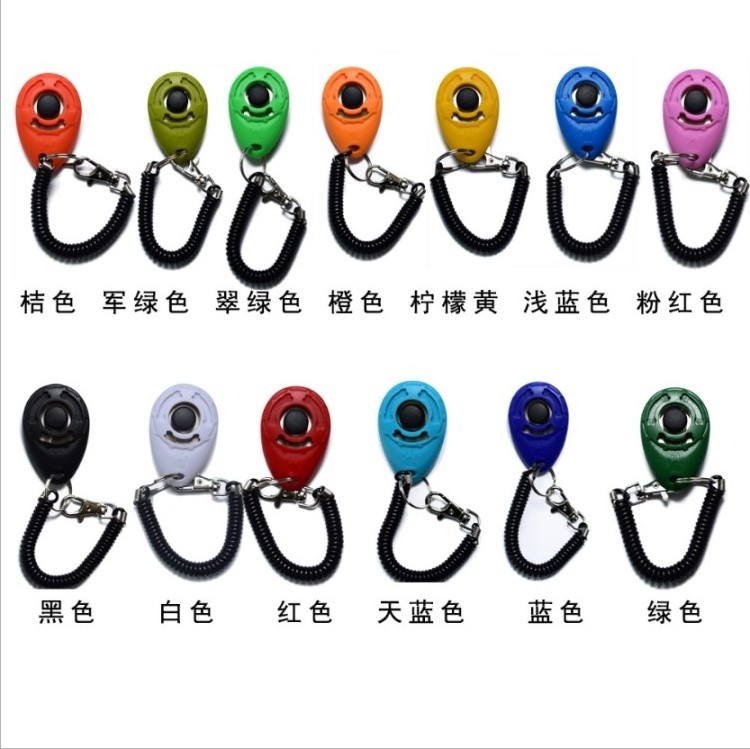 Multi-colors  New Arrival Plastic Pet  Clicker Dog Training Metal Clicker  Sound Stop Barking Training Whistle Dog Toys