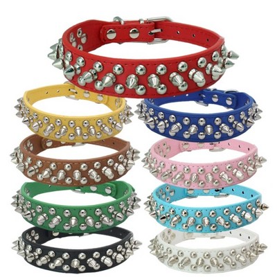 Outdoor Sports Cool Pet Collar with Rivet  Pets Accesory Adjustable Rivet Spiked Studded Dog Collar Cool Dog Neck Strap