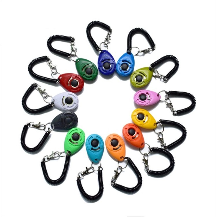 Multi-colors  New Arrival Plastic Pet  Clicker Dog Training Metal Clicker  Sound Stop Barking Training Whistle Dog Toys