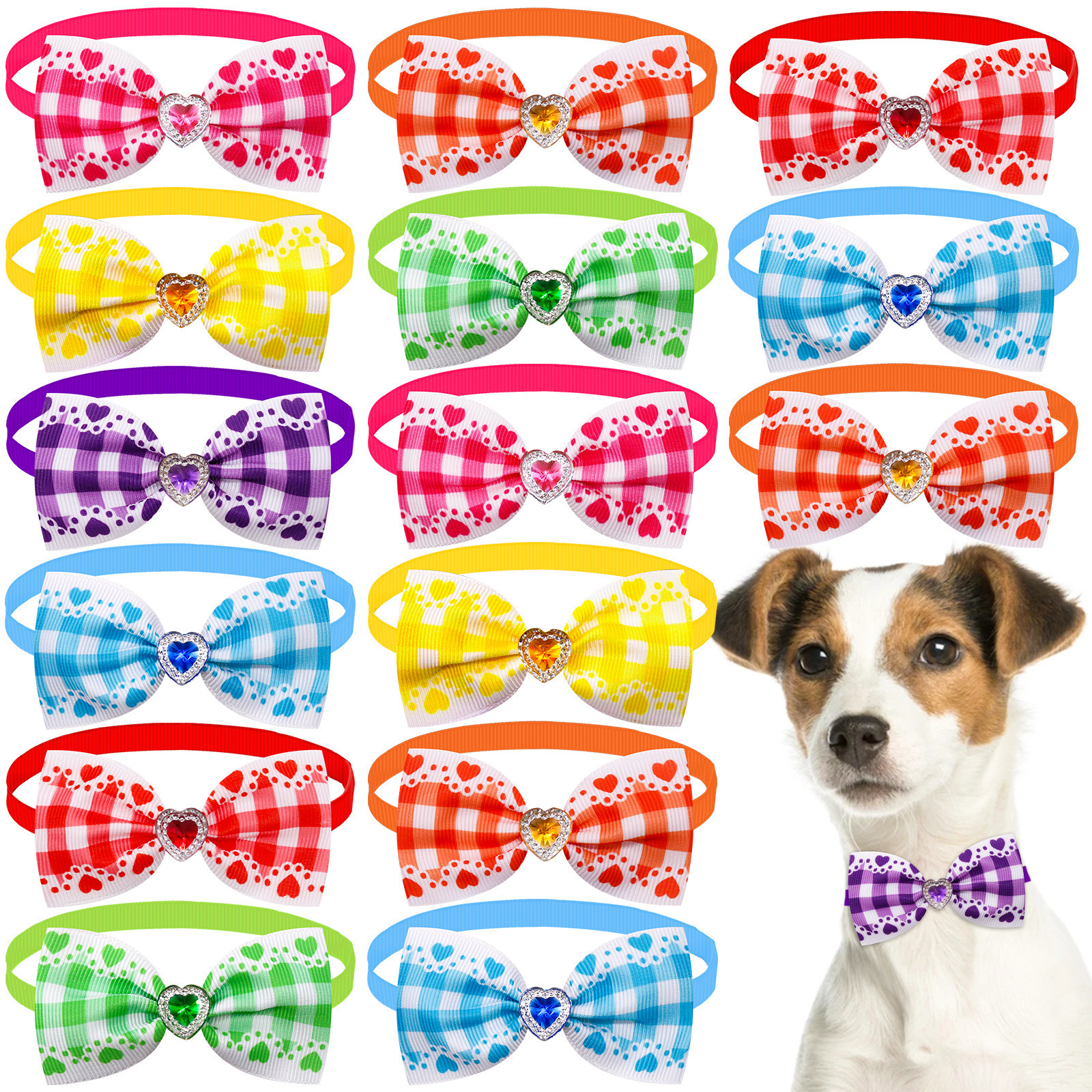 Fashion Pet Bow Tie  Collar with Charms  Dog Neck Tie Cat Necktie Adjustable Puppy Kitten  Pet Accessories