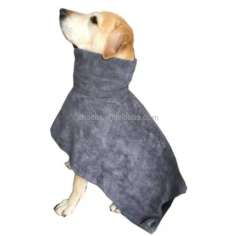 Pet Dog Pajamas Bathrobe Towel, Fast Drying Dog Bag, Microfiber Bathrobe Powerful Absorbent  Pet Cat Bath Robe for Puppy