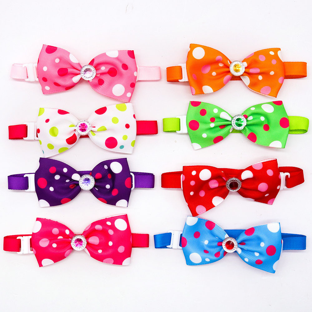 Fashion Pet Bow Tie  Collar with Charms  Dog Neck Tie Cat Necktie Adjustable Puppy Kitten  Pet Accessories