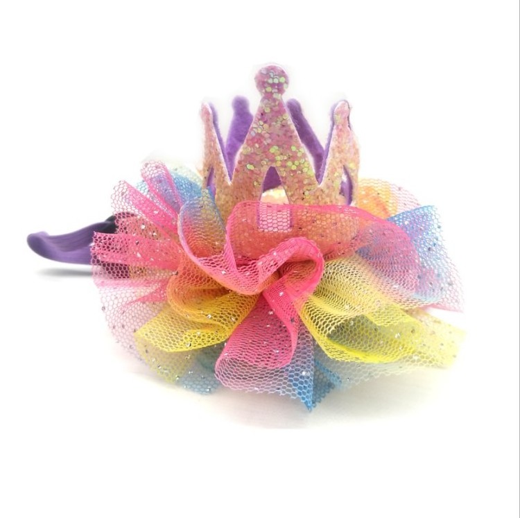 Shining Pet Birthday Crown Hat Shining Party Costume Pet Princess Hat Pet Accessories Crown Hat  for Small Medium Large Dog