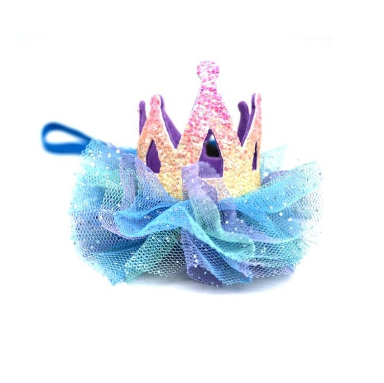 Shining Pet Birthday Crown Hat Shining Party Costume Pet Princess Hat Pet Accessories Crown Hat  for Small Medium Large Dog