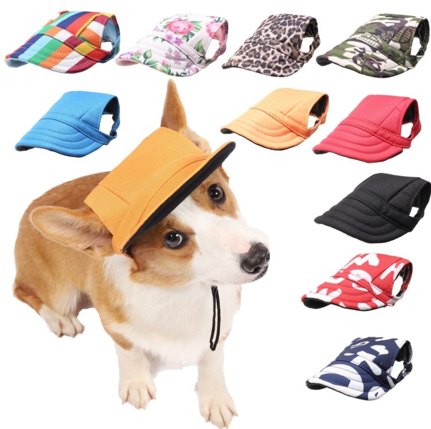 Pet Dog Caps Small Puppy Pets Summer Print Cap Dog Baseball Visor Hat Outdoor Accessories Sun Bonnet Cap Chihuahua Yorkshire