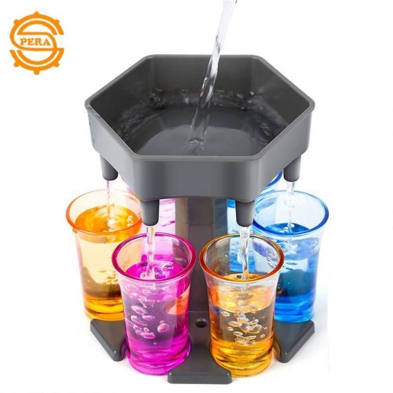 6 Shot Wine Dispenser Holder Glass Rack Cooler Beer Beverage