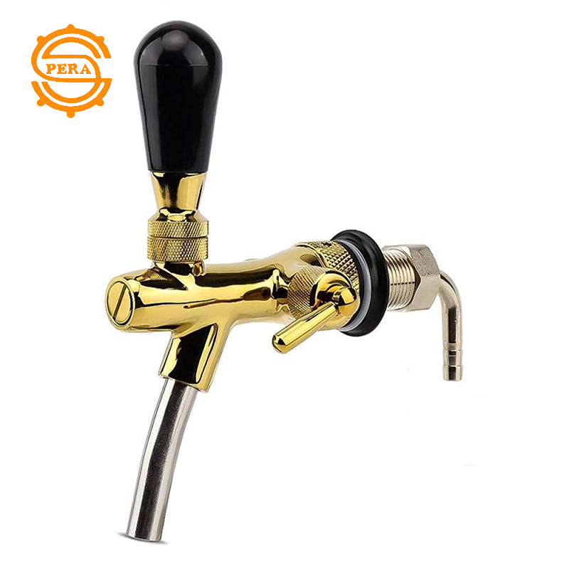 Adjustable Flow Control Chrome Draft Beer Faucet G5/8 Shank