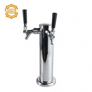 Stainless Steel Beer Dispenser Draft Beer Kegerator Tower Kit with Faucet Double Tap Beer Tower Set used for Soda