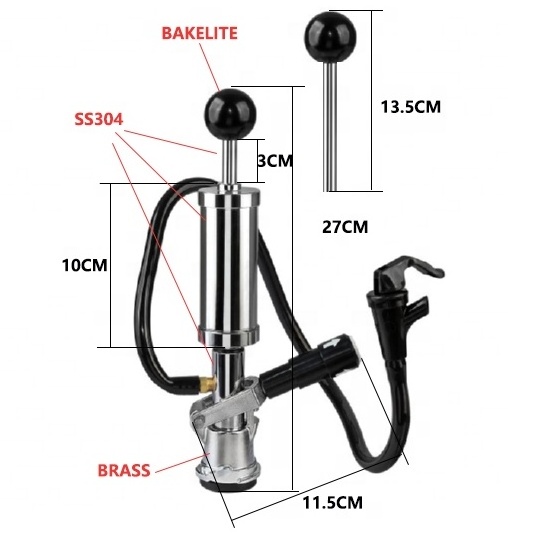 Hot sale classic design homebrew beer keg party pump 4 or 8