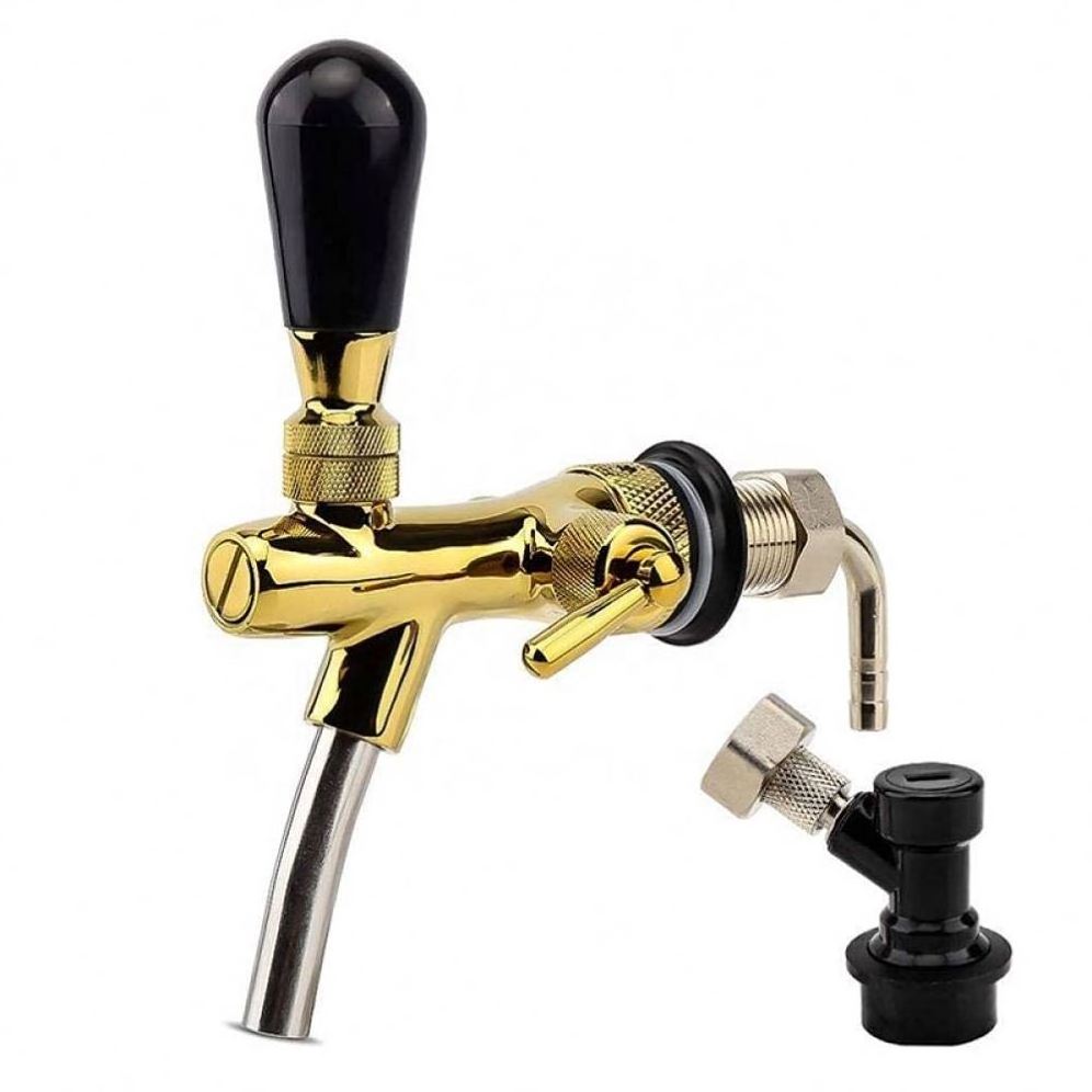 Flow Control Adjustable Chromed Brass Draft Beer Keg / spigot /faucet With Handle for Keg  Tower Beer Shank and Kegerator