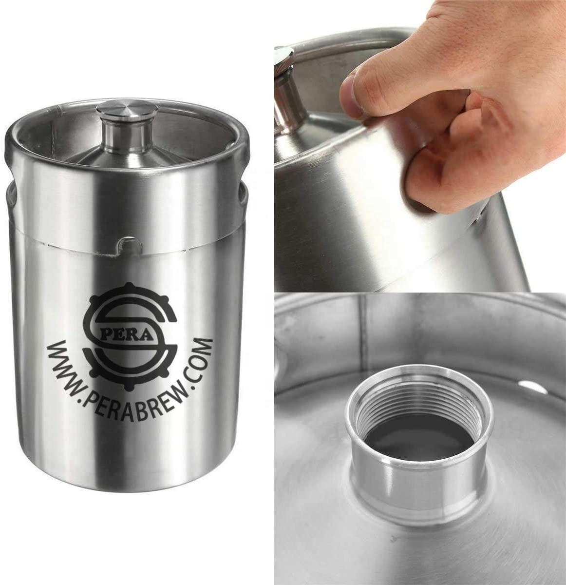 2L 3.6L 4L 5L 10L Stainless Steel Homebrew Beer Drink Mini Beer Barrel Keg with Free LOGO Custom