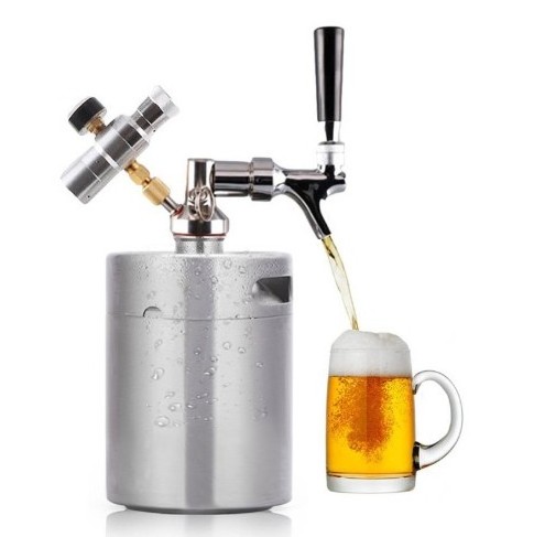 Pera 2L/3.6L/4L/5L Stainless Steel Beer Kegs System, Mini Keg Dispenser