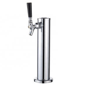 Stainless Steel Beer Dispenser Draft Beer Kegerator Tower Kit with Faucet Double Tap 2 Hose Beer Tower Set used for Soda