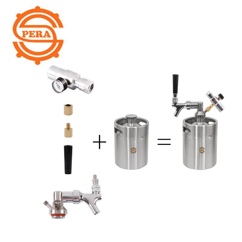 Pera 2L/3.6L/4L/5L Stainless Steel Beer Kegs System, Mini Keg Dispenser