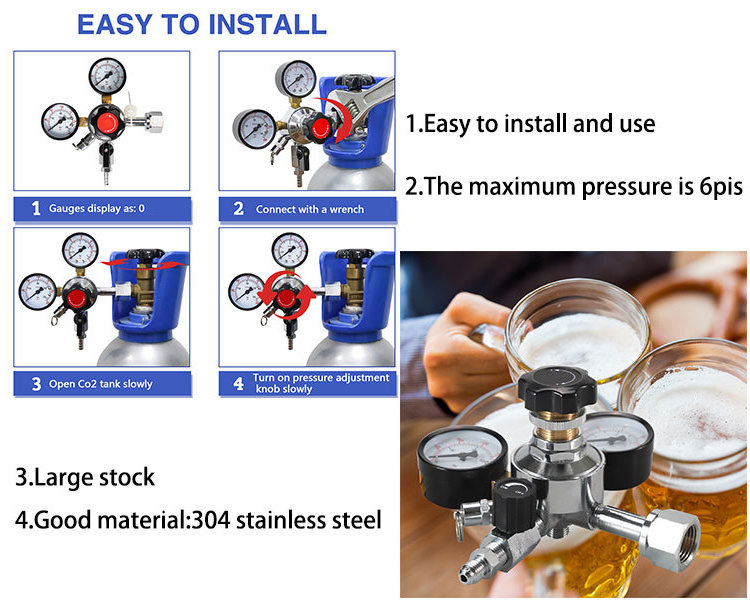 Co2 Tank Regulator 1/32 With Heater High Quality