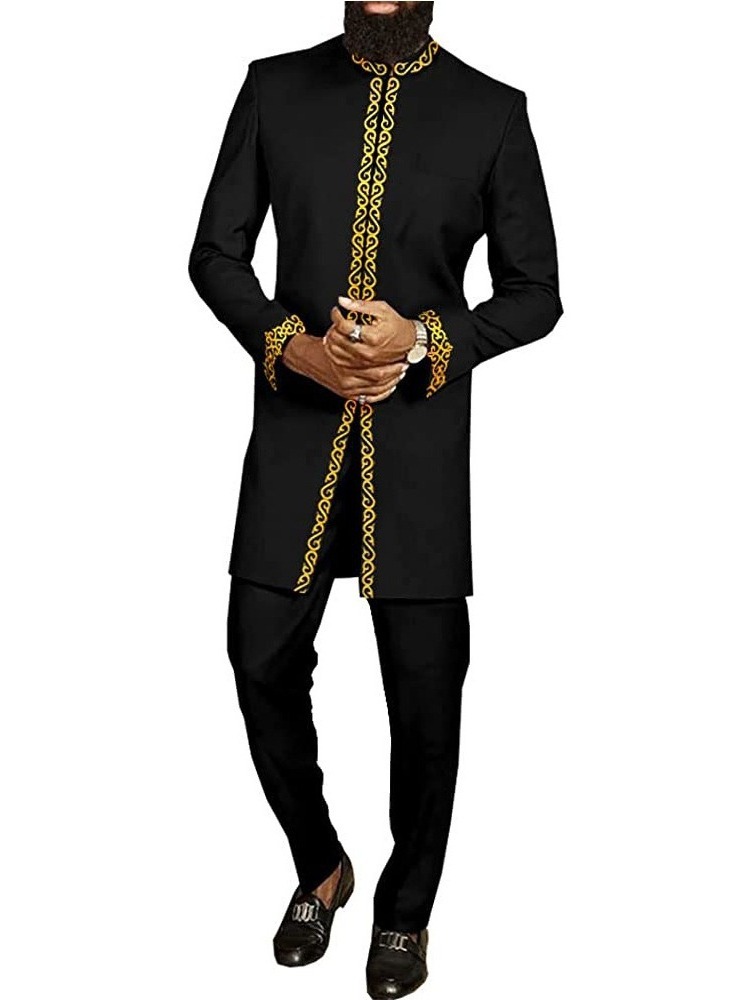 New Fashion 2024 Men Africa Suit and pant  African Clothes Hip Hop set Blazers Casual Dress Robe Africaine