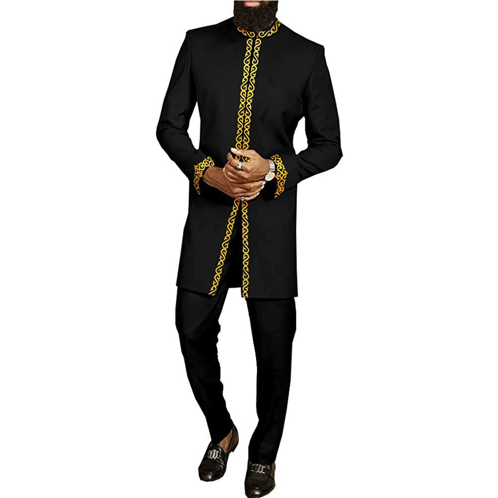 New Fashion 2024 Men Africa Suit and pant  African Clothes Hip Hop set Blazers Casual Dress Robe Africaine