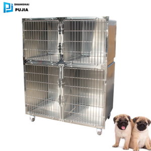 High Quality Kennel Pet Dog Cages Veterinary Cages Stainless Steel Modular Crates Cat Dog Cage 4 Wheels