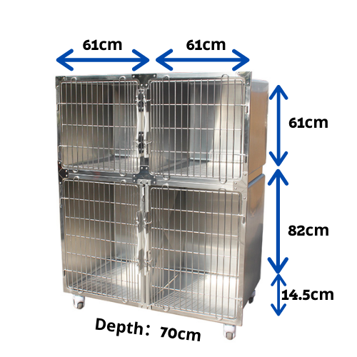 High Quality Kennel Pet Dog Cages Veterinary Cages Stainless Steel Modular Crates Cat Dog Cage 4 Wheels