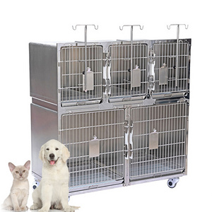 High Quality Veterinary Stainless Steel Cat Pet Care Cage Dog Kennel Cage for Clinic