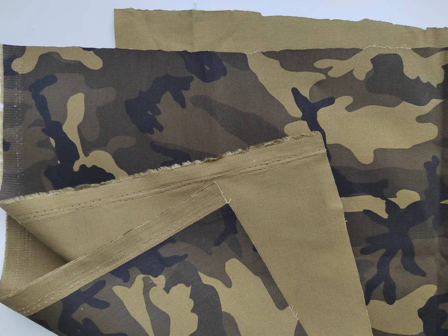 cotton spandex twill peached camouflage print fabric